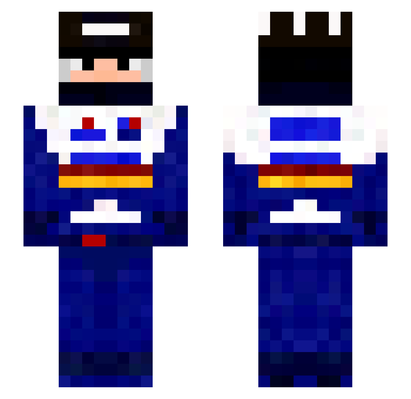 sheepon Minecraft skin, front and back view