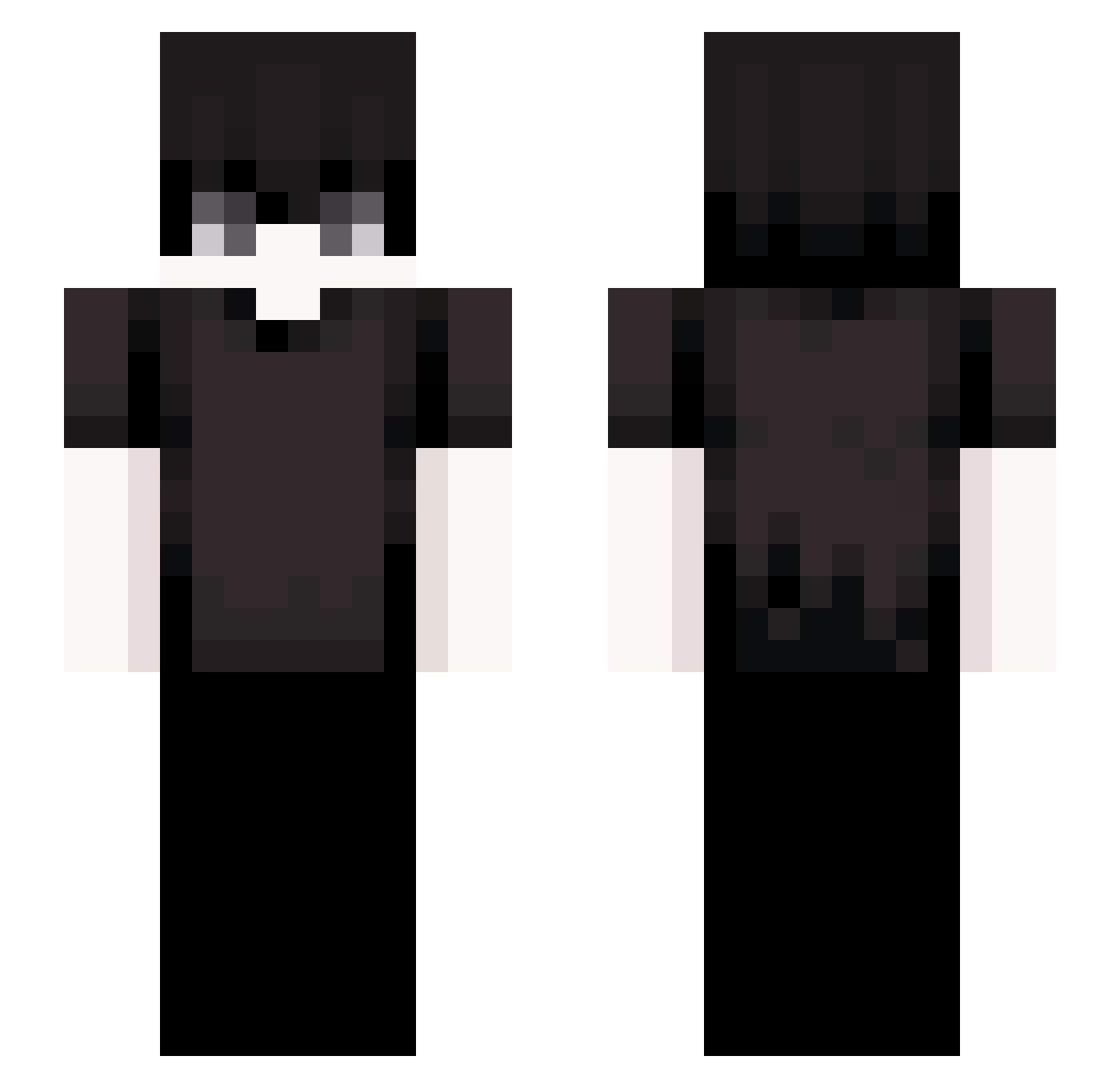 Redzonedes Minecraft skin, front and back view