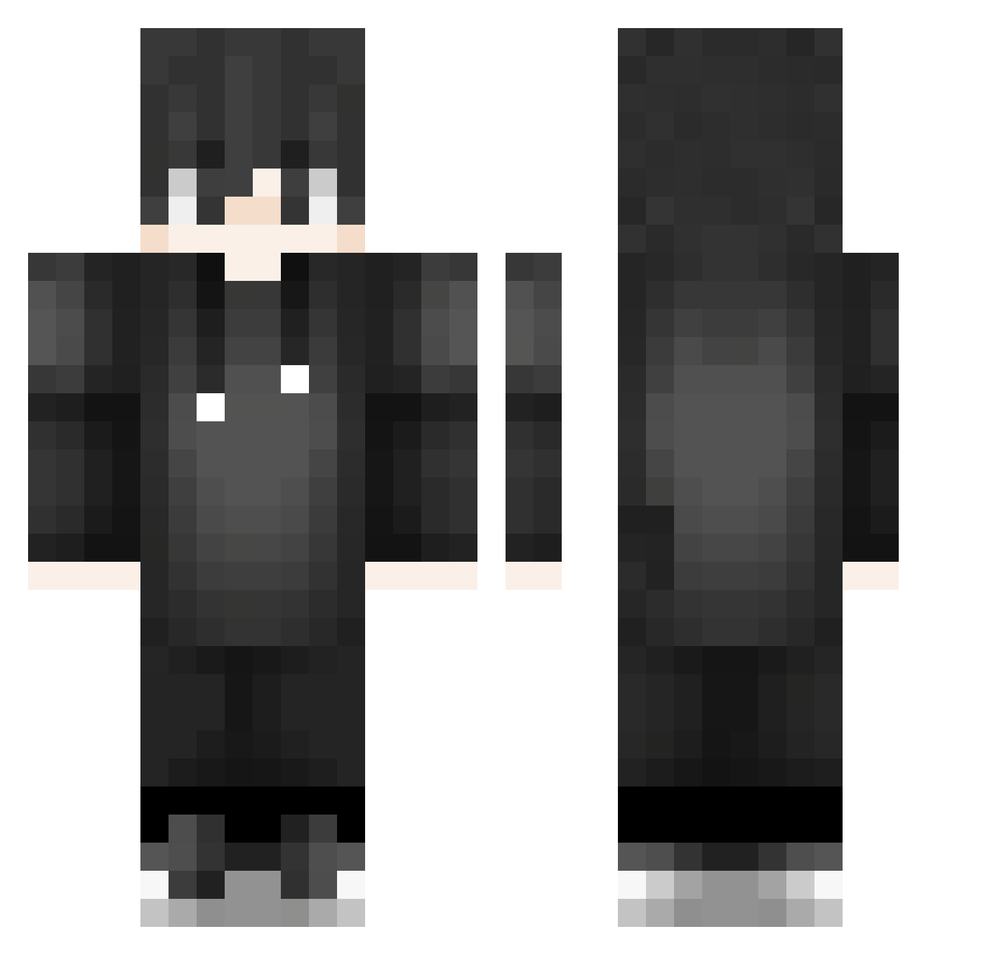ZyrecYT Minecraft skin, front and back view