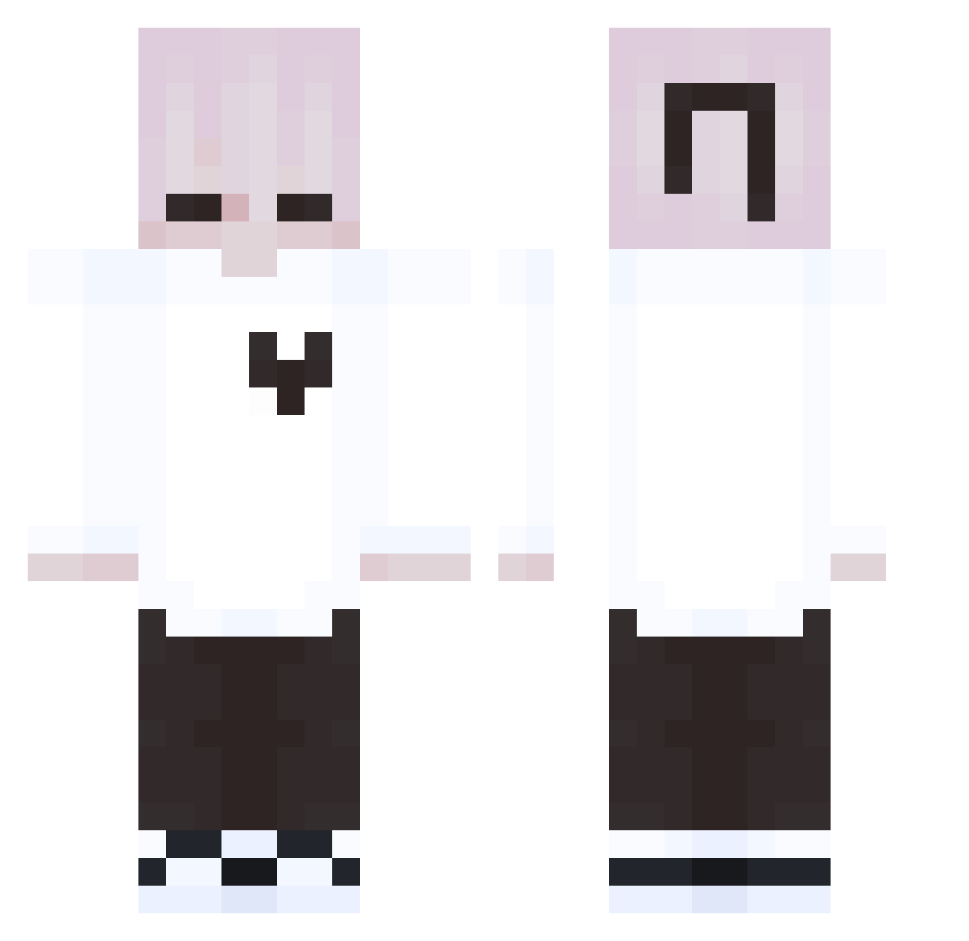 Resinish Minecraft skin, front and back view