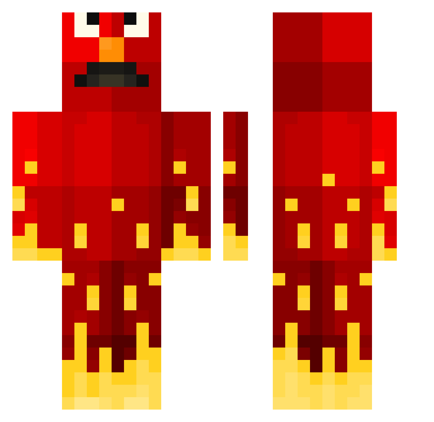 Rodentia Minecraft skin, front and back view