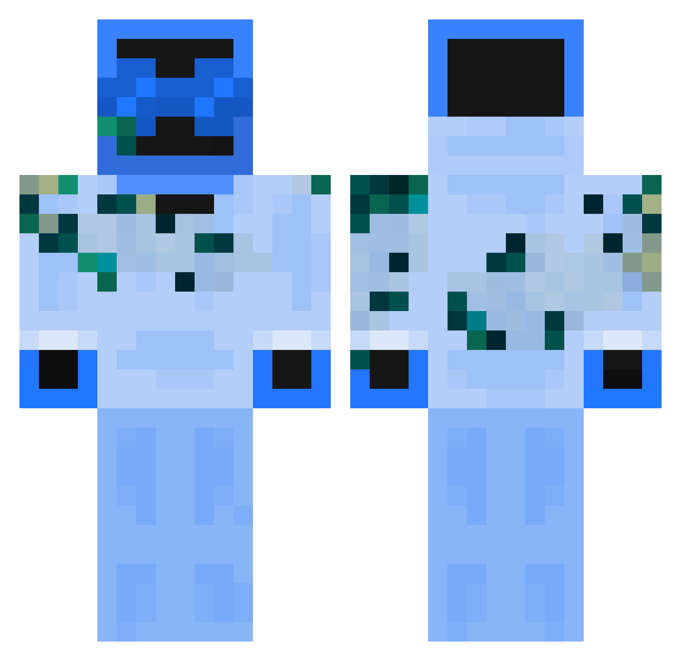 Random_Mations Minecraft skin, front and back view