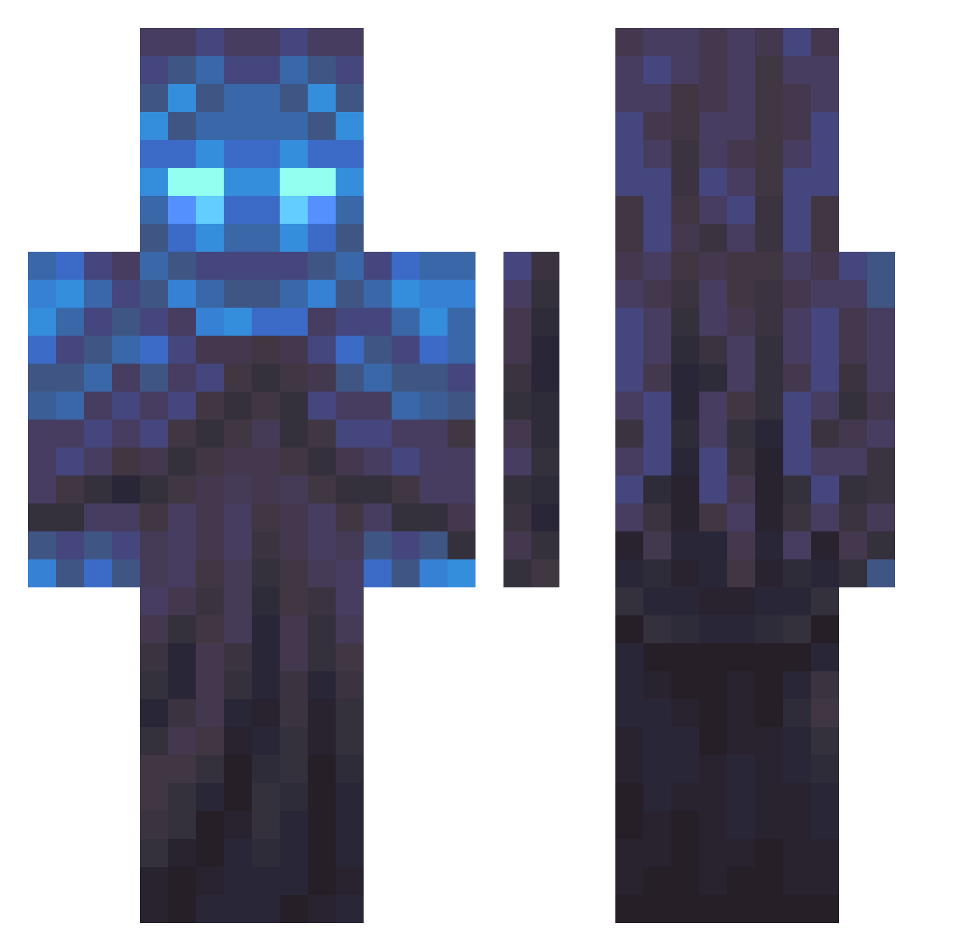 Reitaen Minecraft skin, front and back view