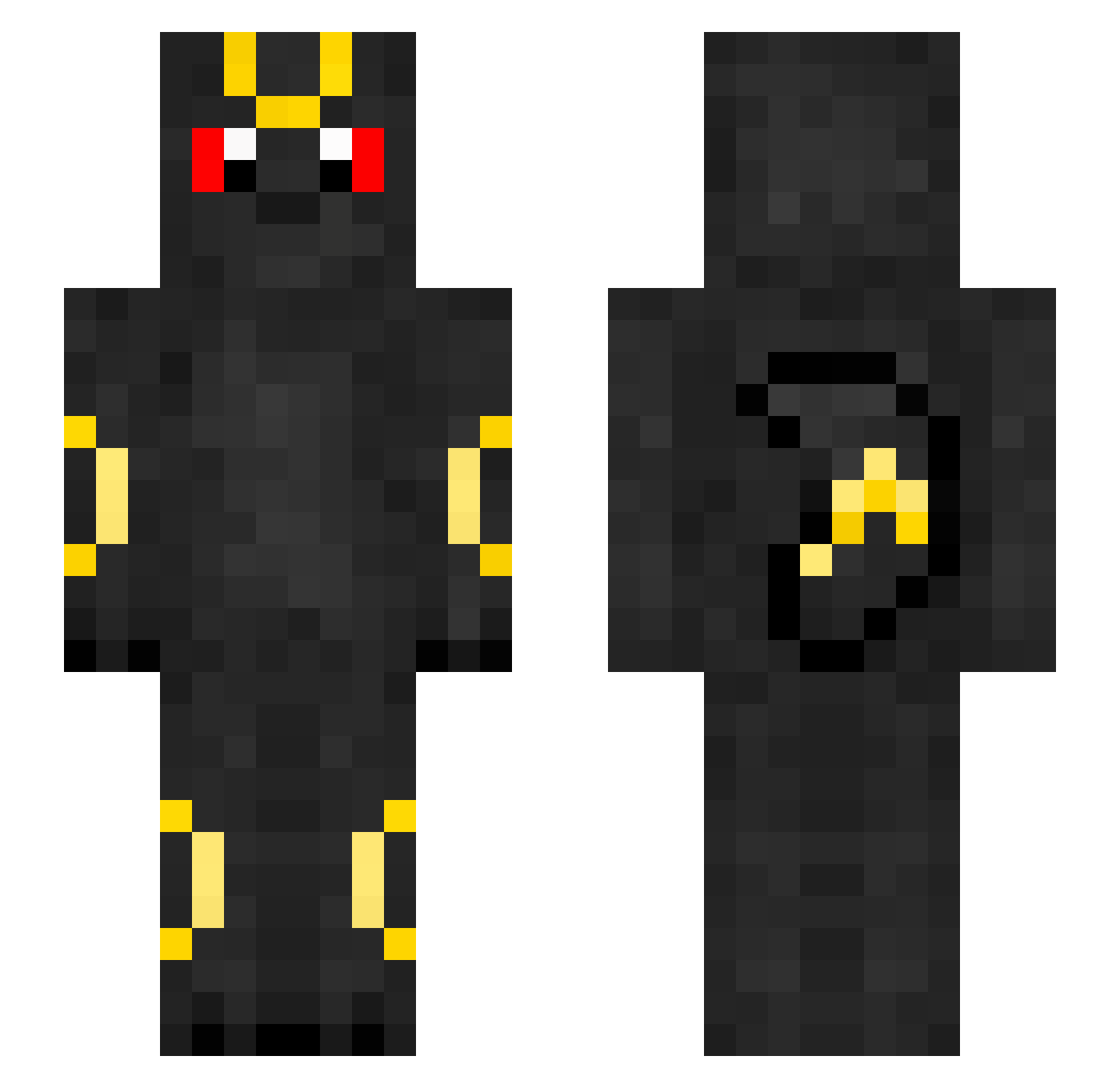 salald Minecraft skin, front and back view
