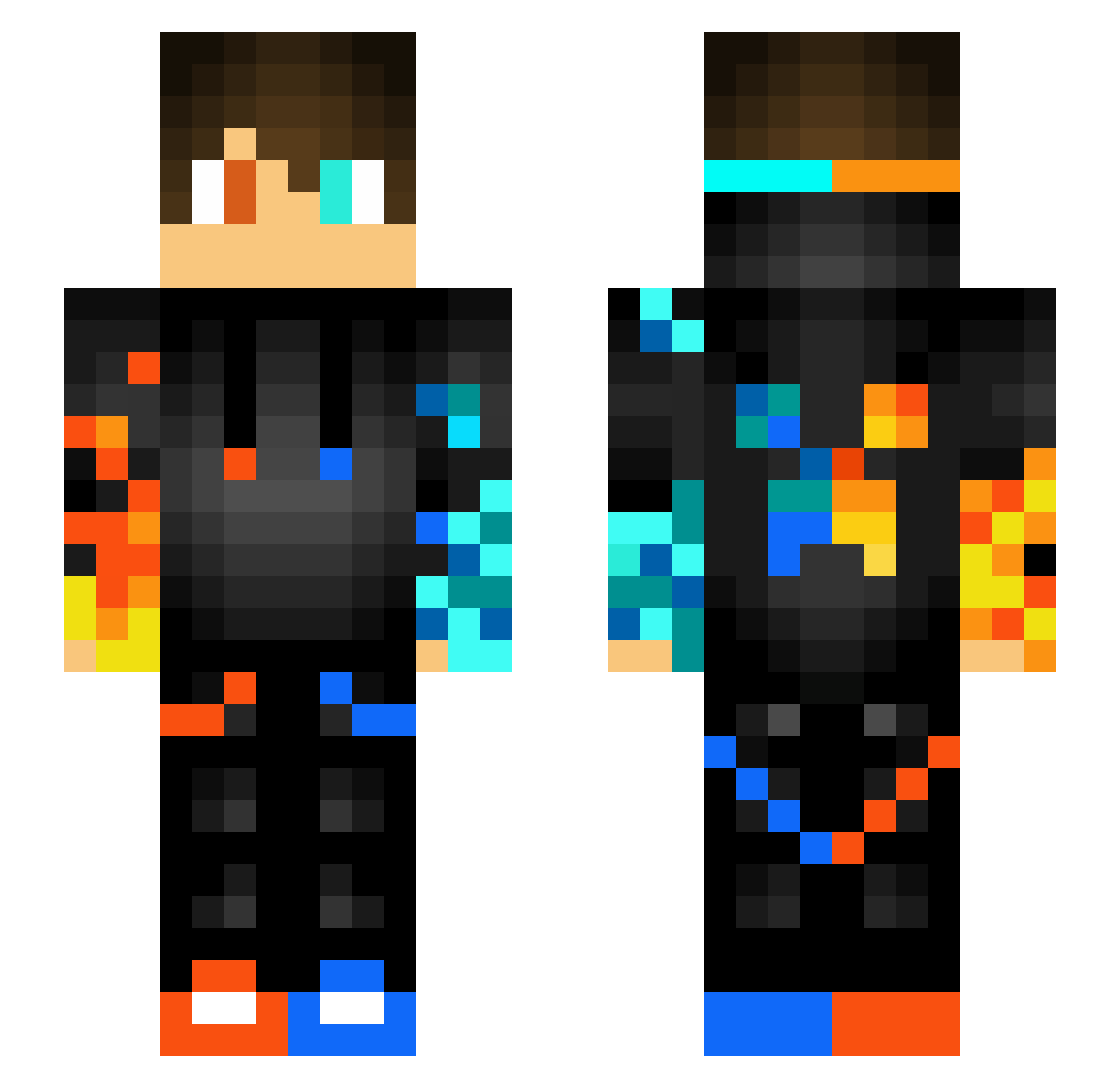 blueberrypumpkin Minecraft skin, front and back view