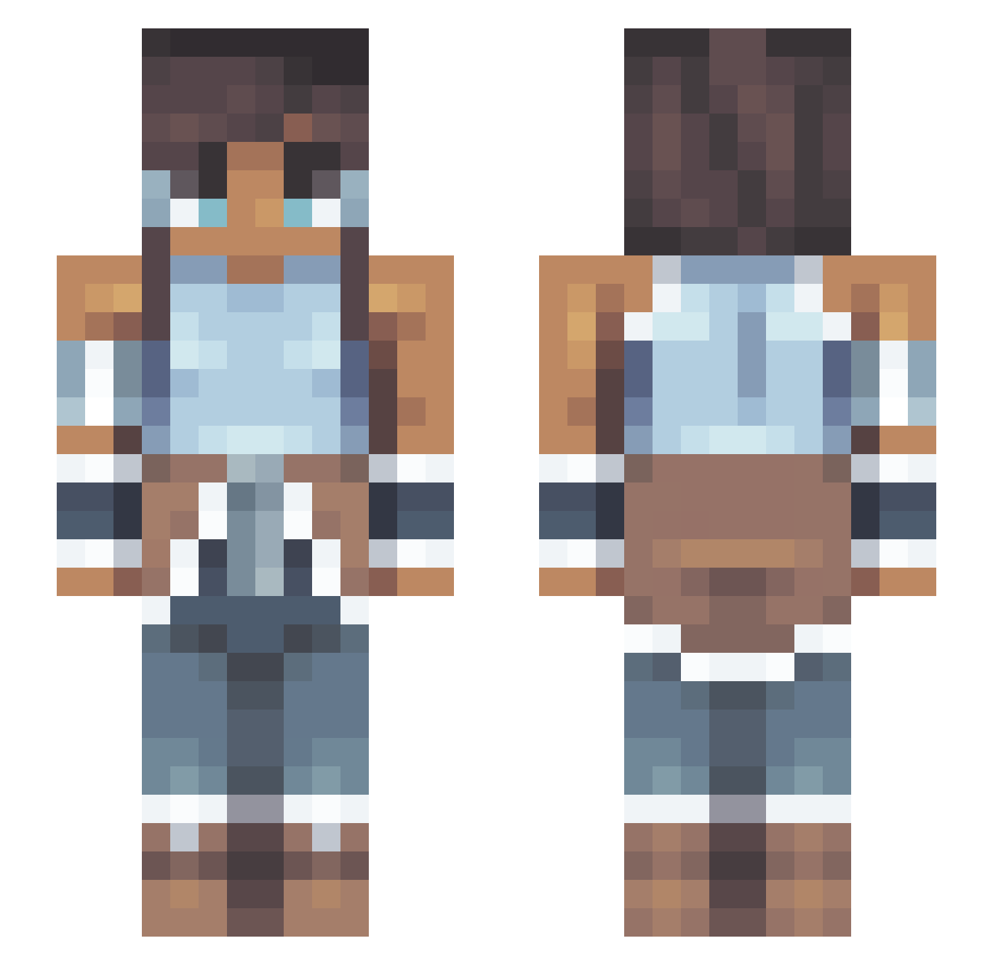 elm5555 Minecraft skin, front and back view