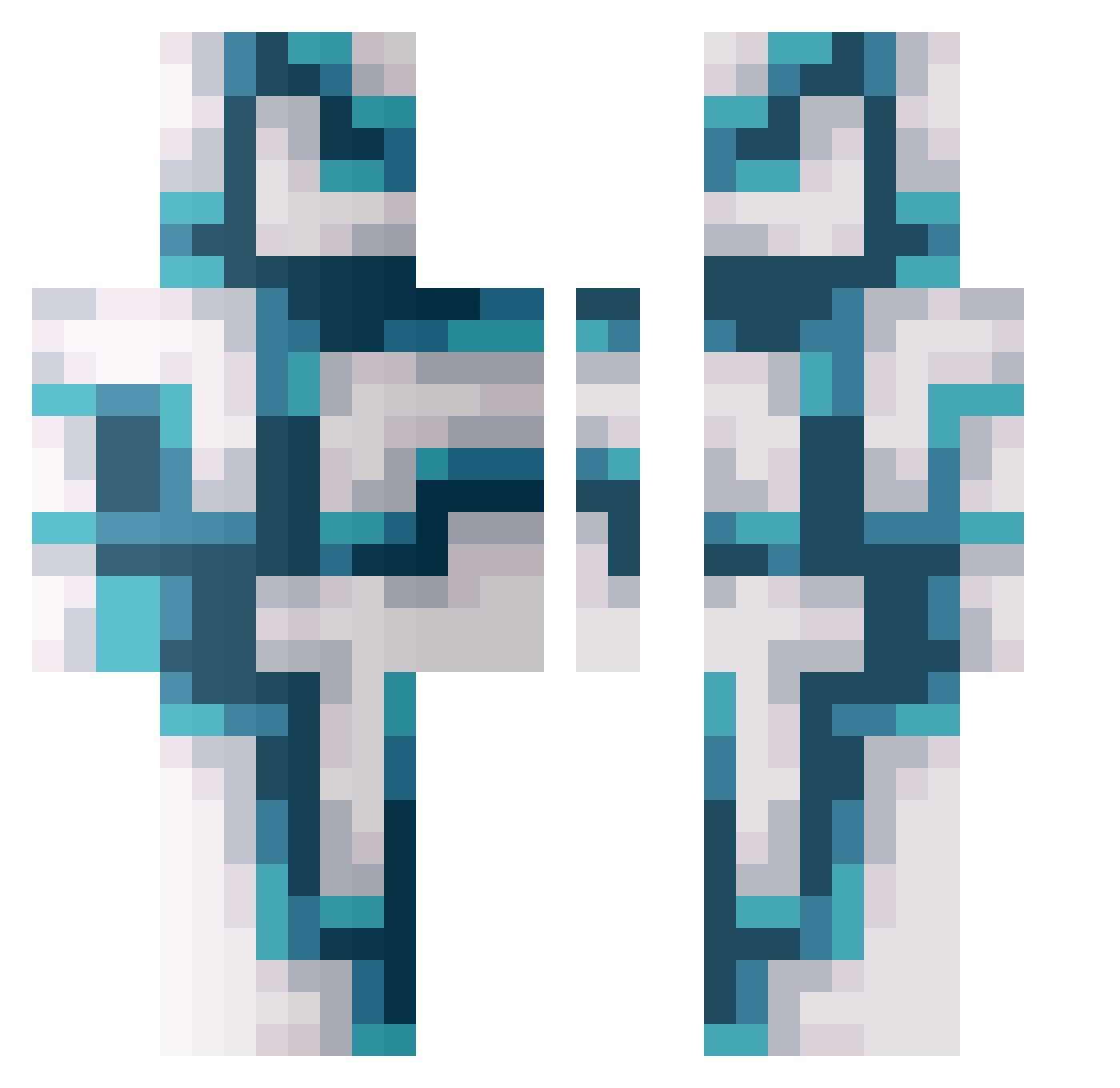 Slonp Minecraft skin, front and back view