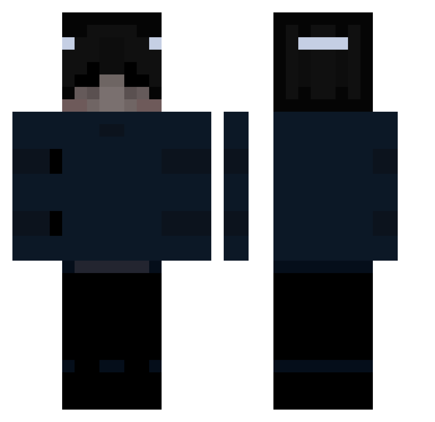 SkywqrsPro Minecraft skin, front and back view
