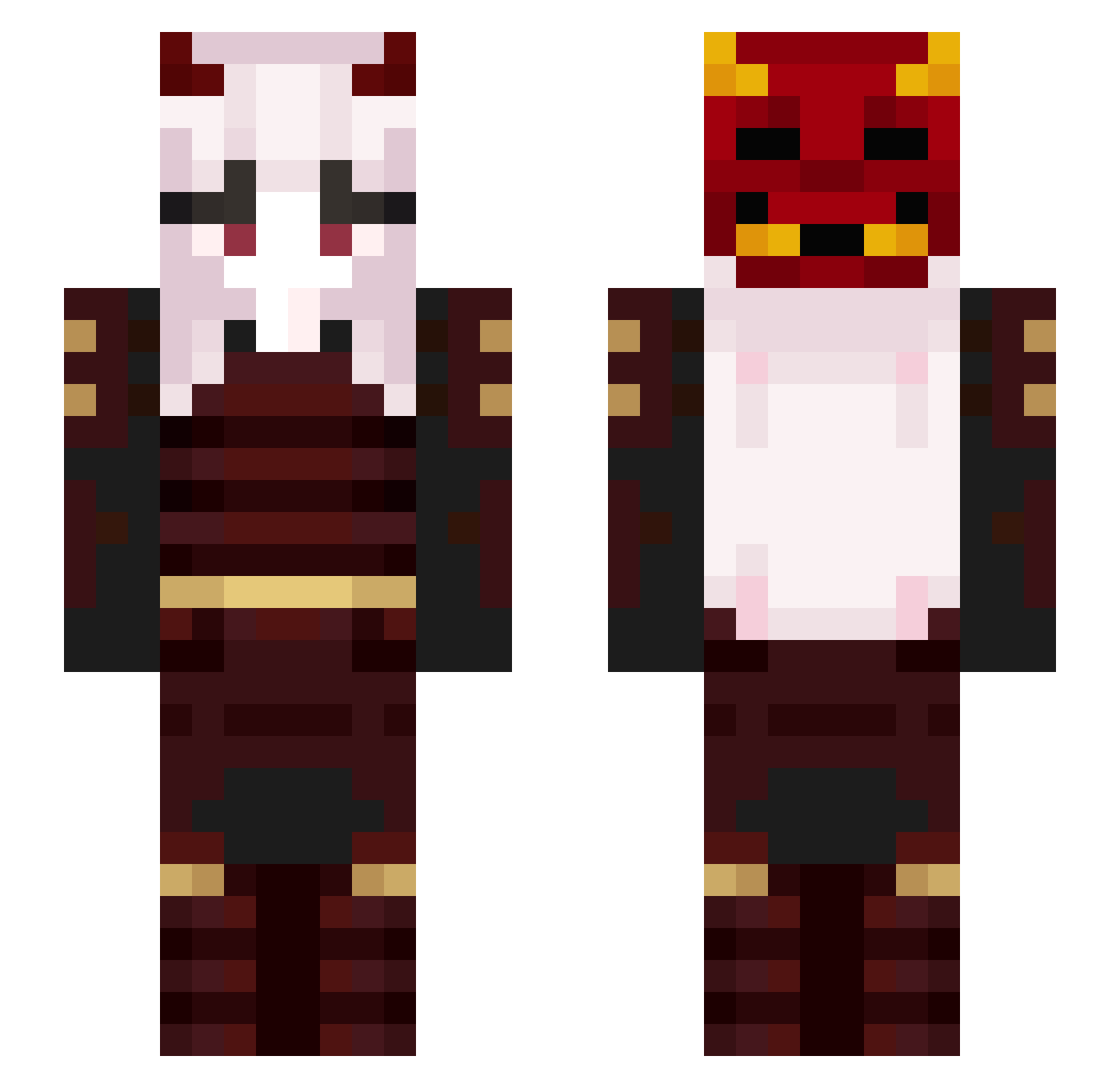 Cheshirree Minecraft skin, front and back view