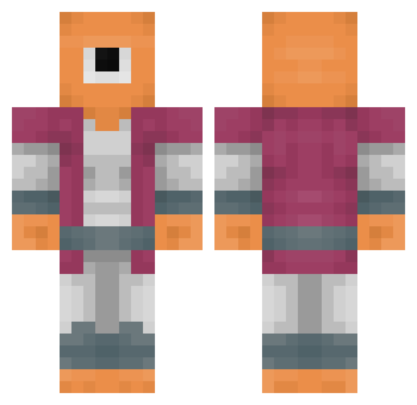 ImNotNinja Minecraft skin, front and back view