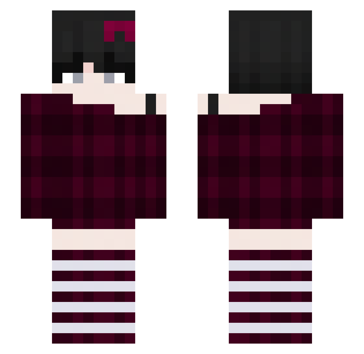 HarrioBear Minecraft skin, front and back view