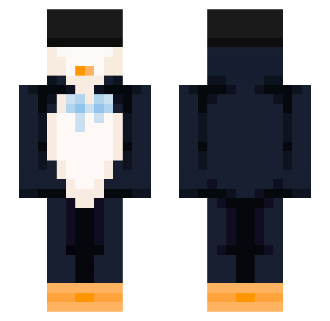 xoPenguin Minecraft skin, front and back view