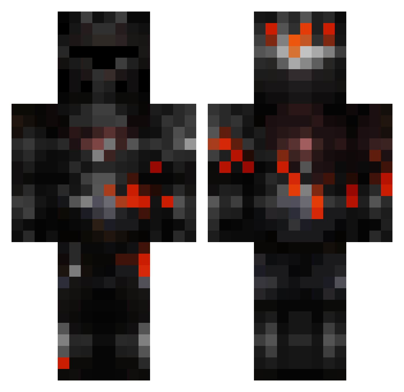 Anarchial Minecraft skin, front and back view