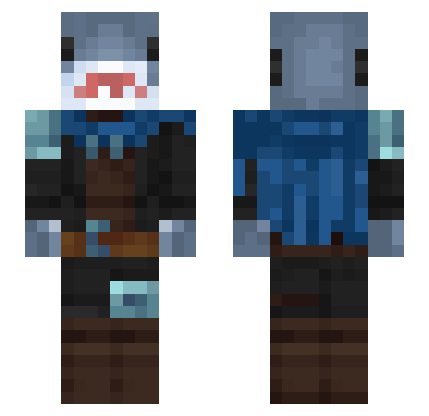 R_Pelle Minecraft skin, front and back view