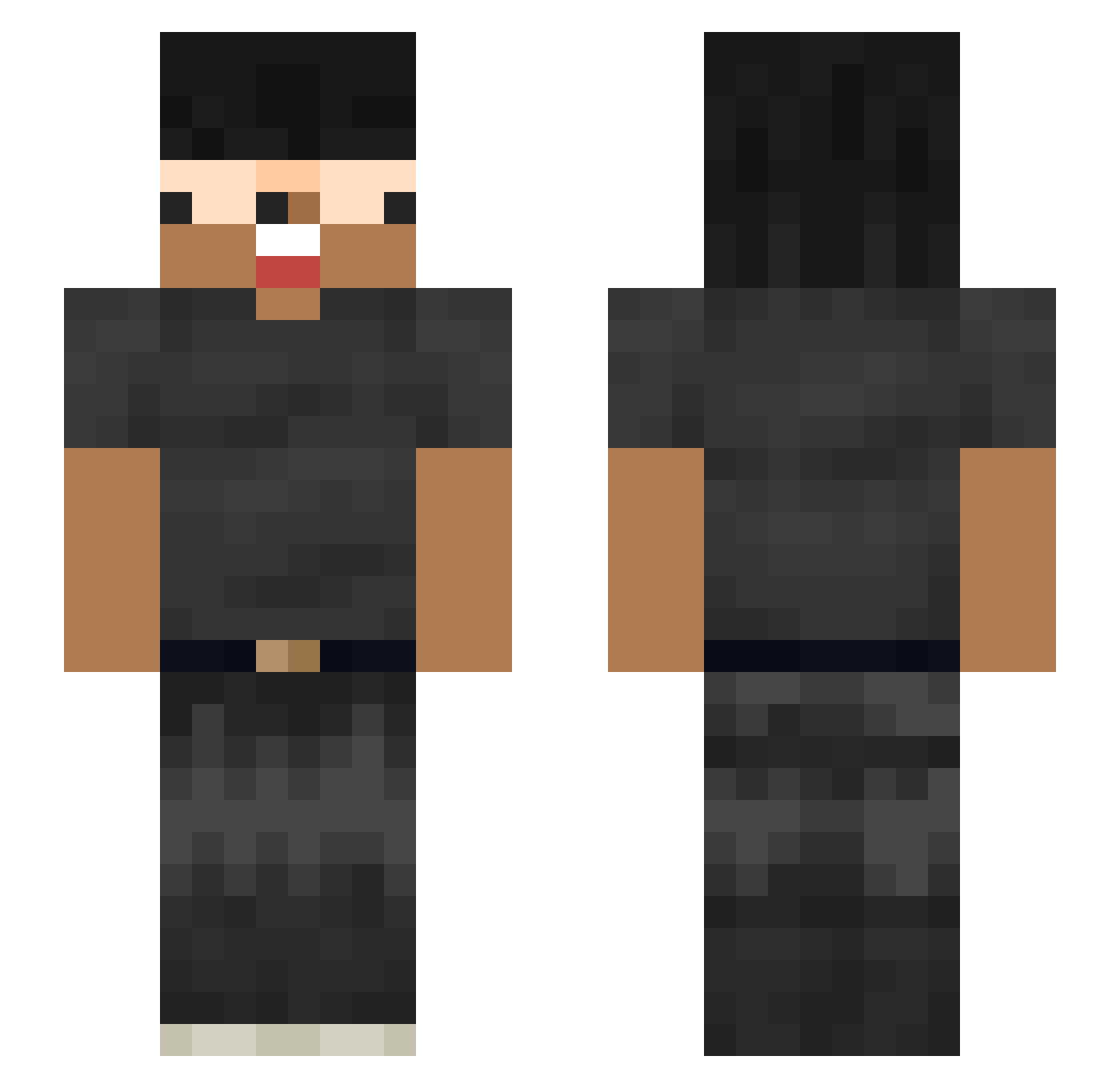 Toyno Minecraft skin, front and back view