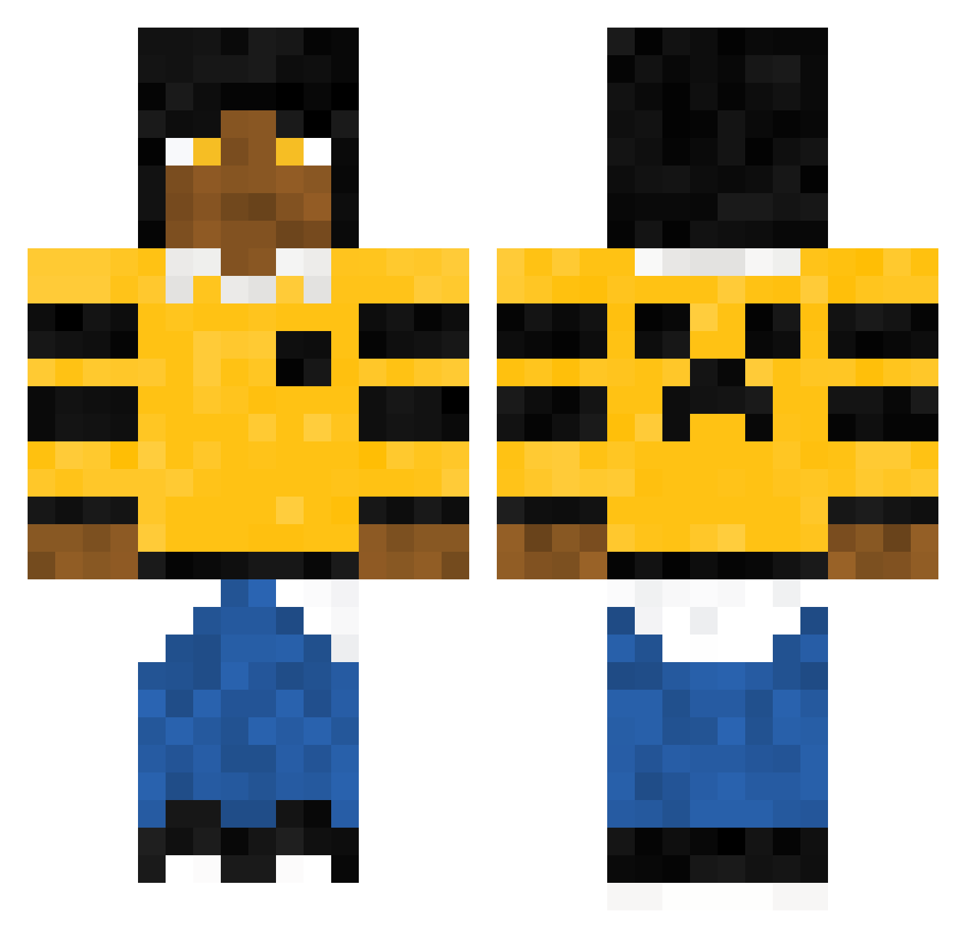 The_Black_Kensei Minecraft skin, front and back view