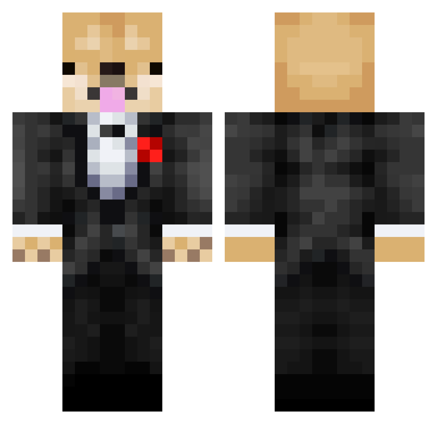 Babugator Minecraft skin, front and back view