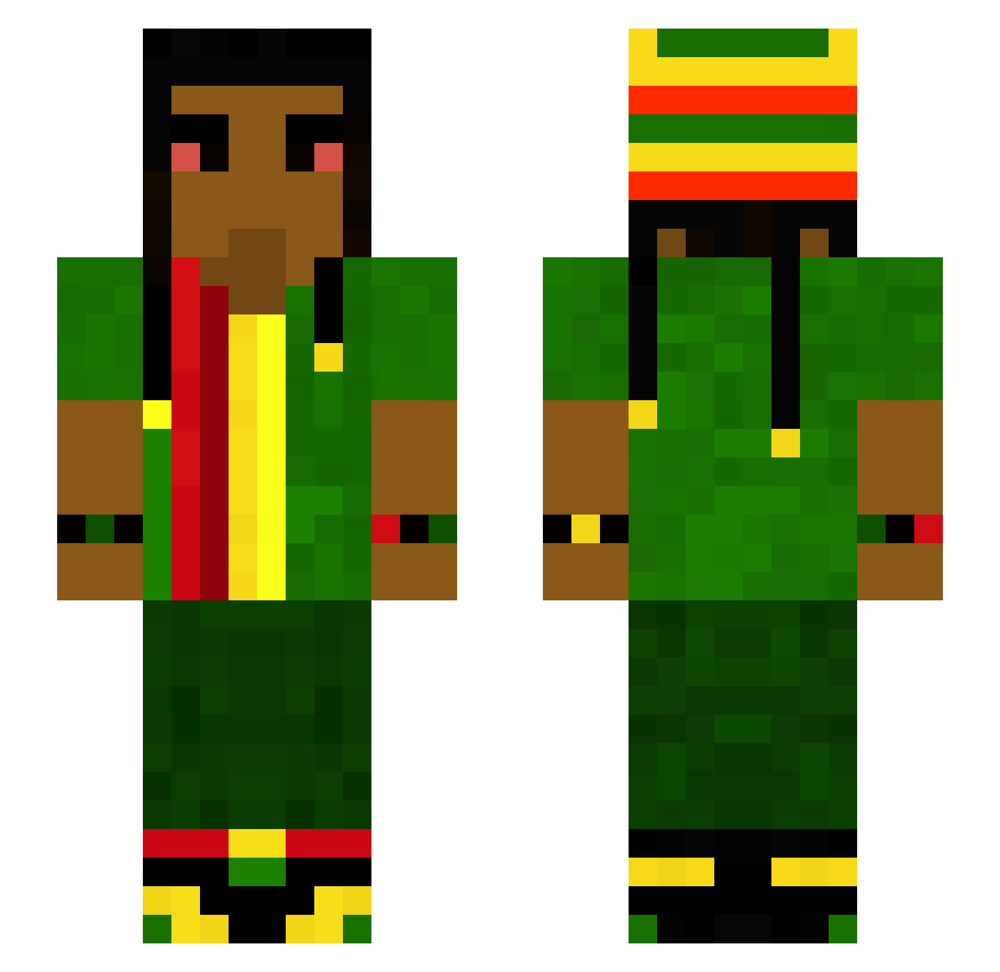 kolombinha Minecraft skin, front and back view