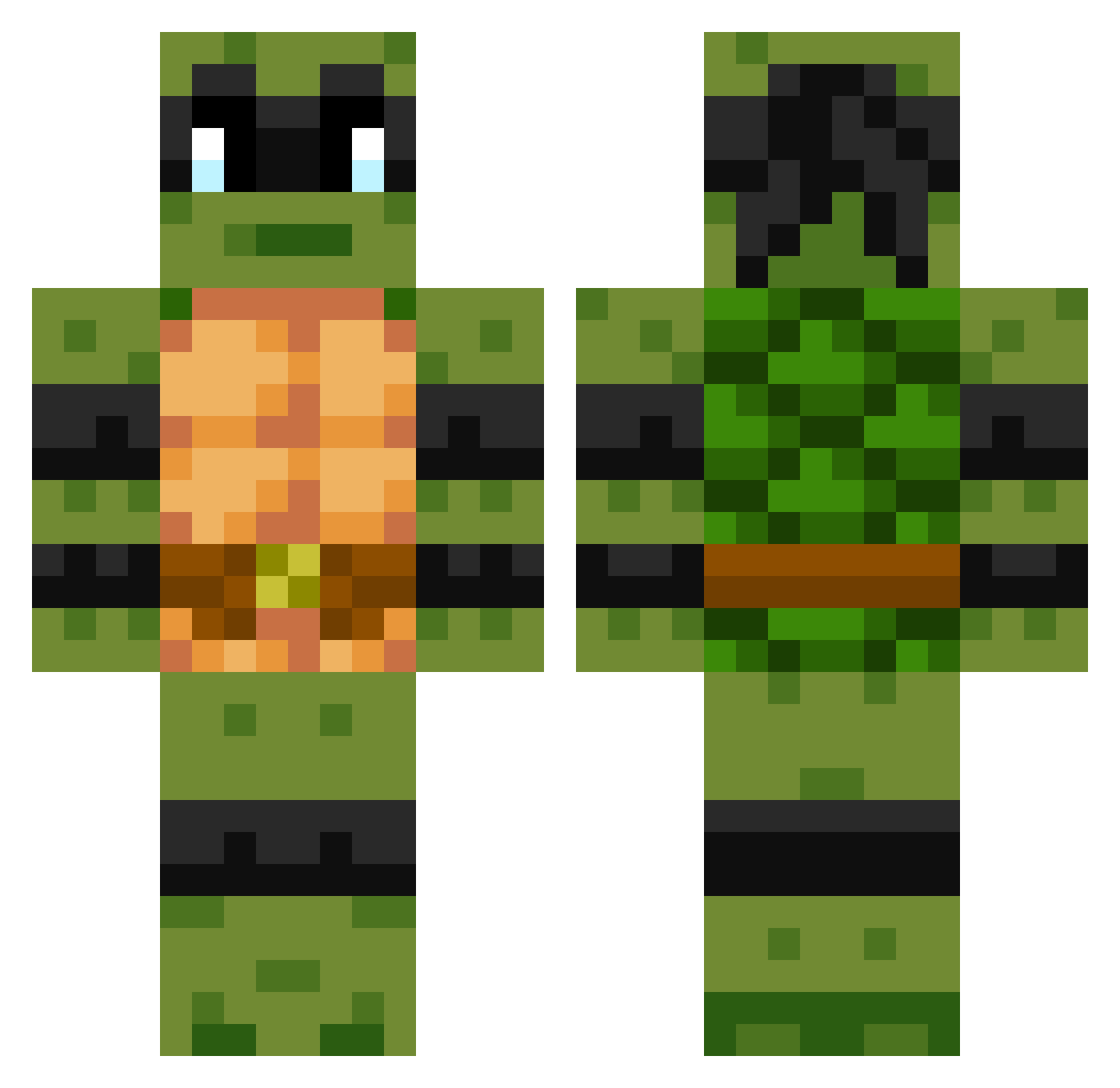 XpertGames_ Minecraft skin, front and back view