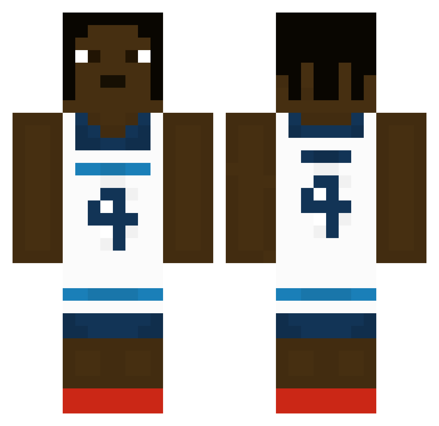 DoublD Minecraft skin, front and back view
