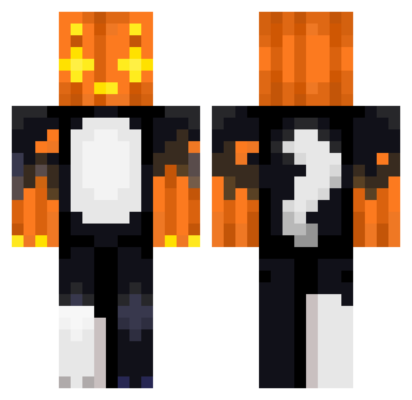 ItzDram358 Minecraft skin, front and back view
