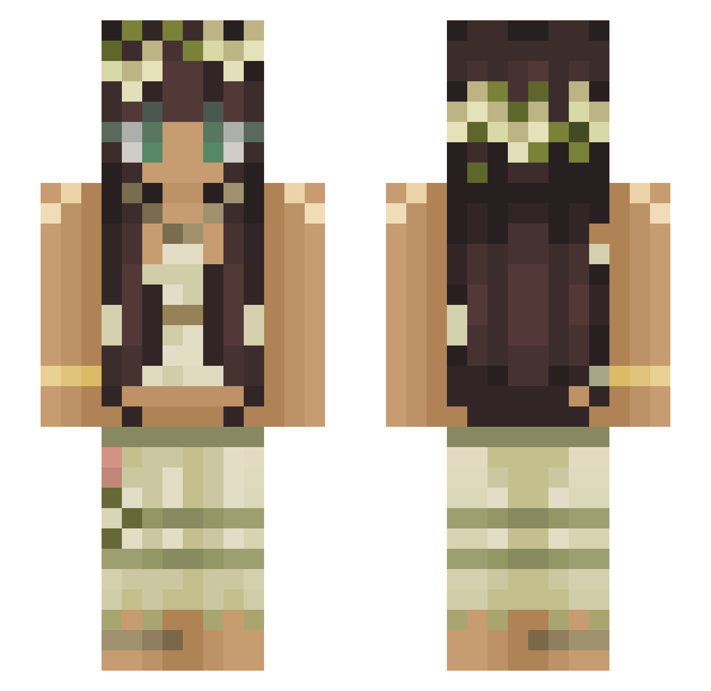 sorceries_ Minecraft skin, front and back view