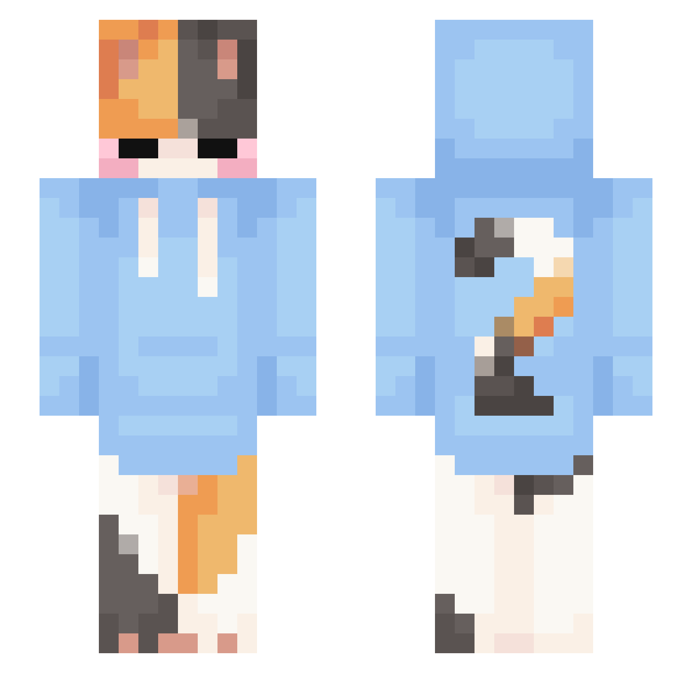 zleKotel Minecraft skin, front and back view