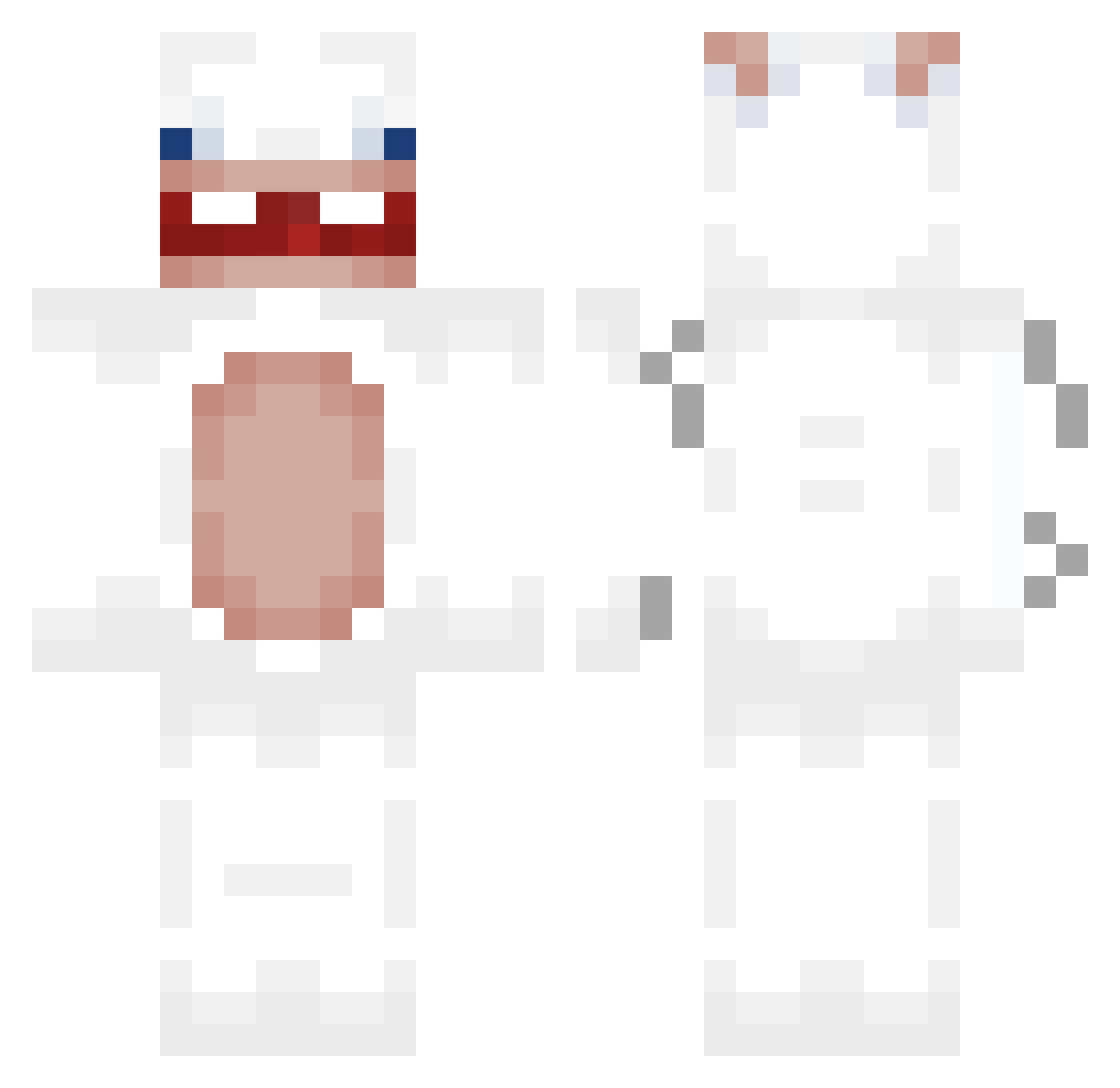 Teddles99 Minecraft skin, front and back view