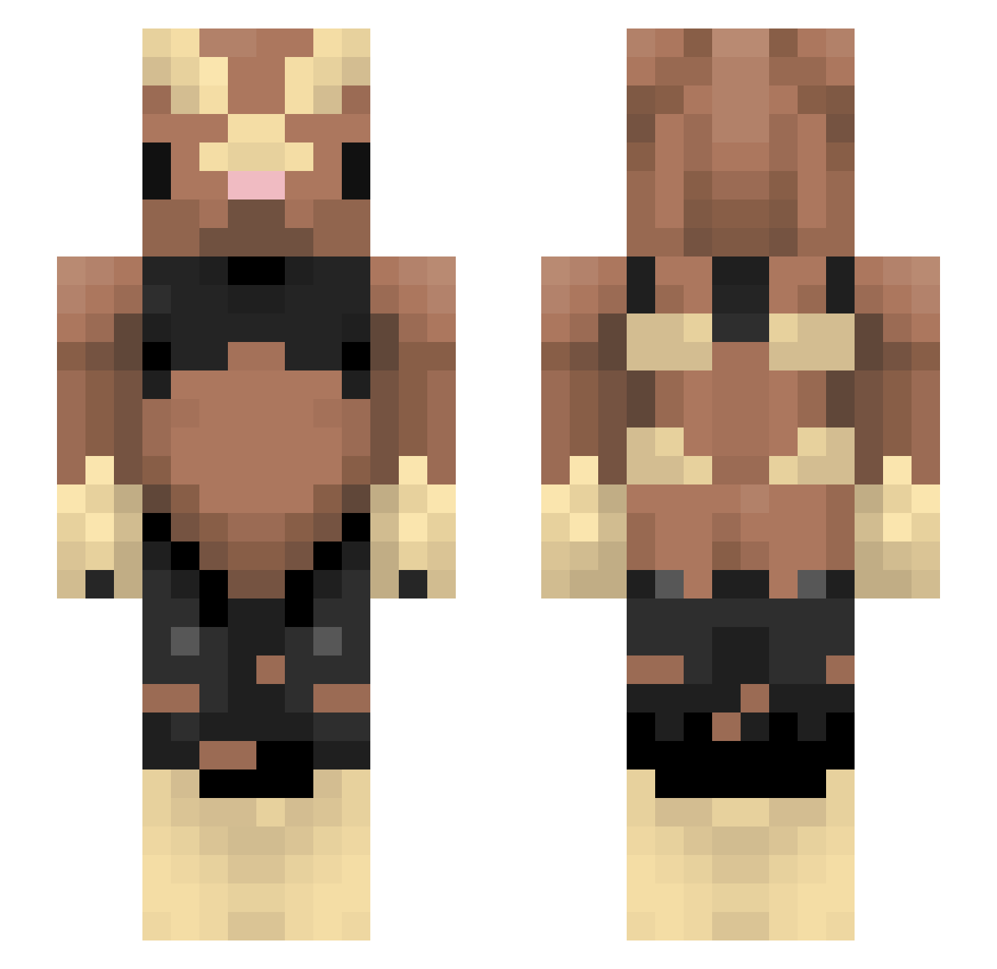 thigolol Minecraft skin, front and back view