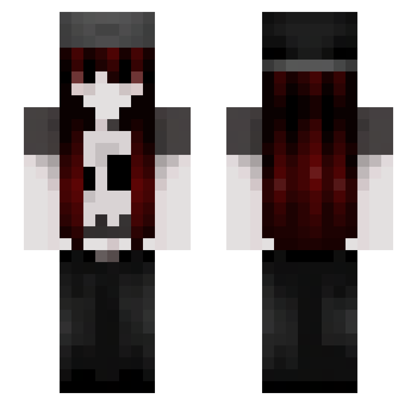 falsifiable Minecraft skin, front and back view