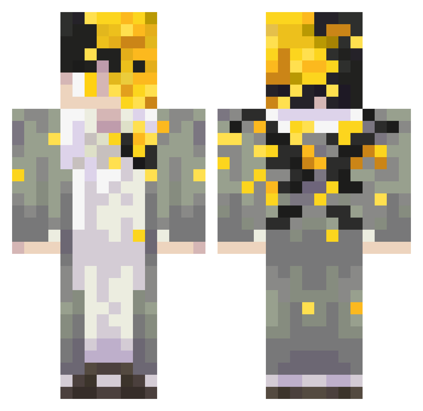 milports Minecraft skin, front and back view