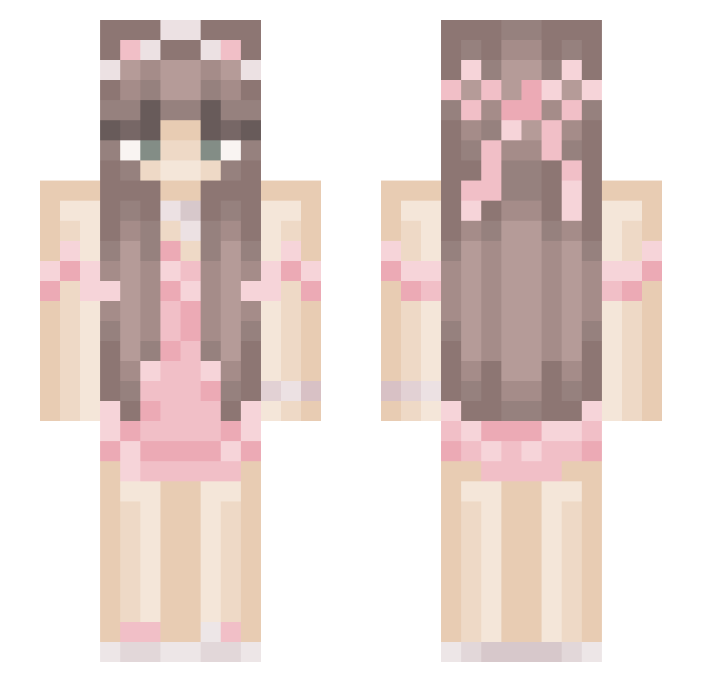 snoopable Minecraft skin, front and back view
