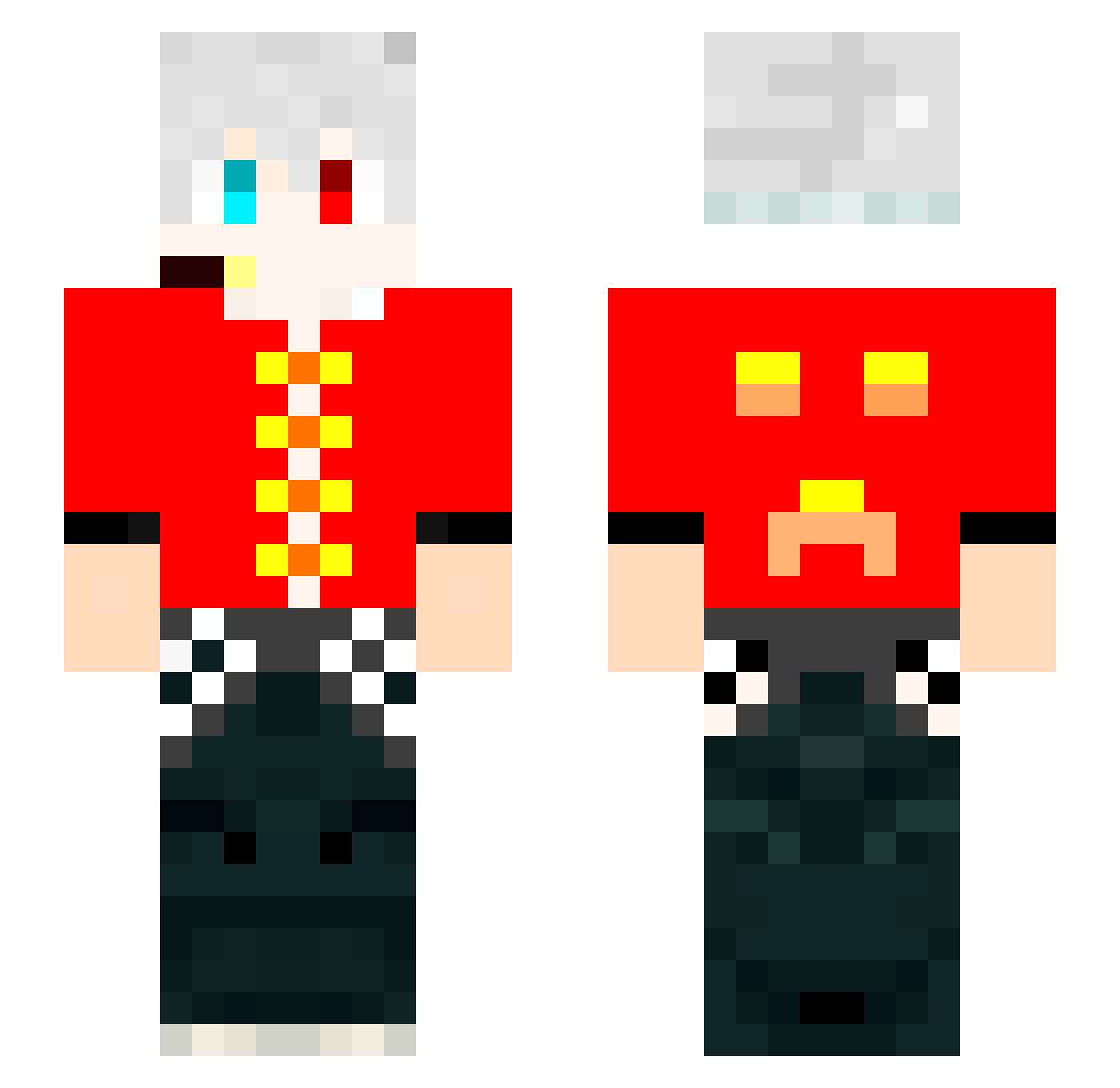 Haply Minecraft skin, front and back view