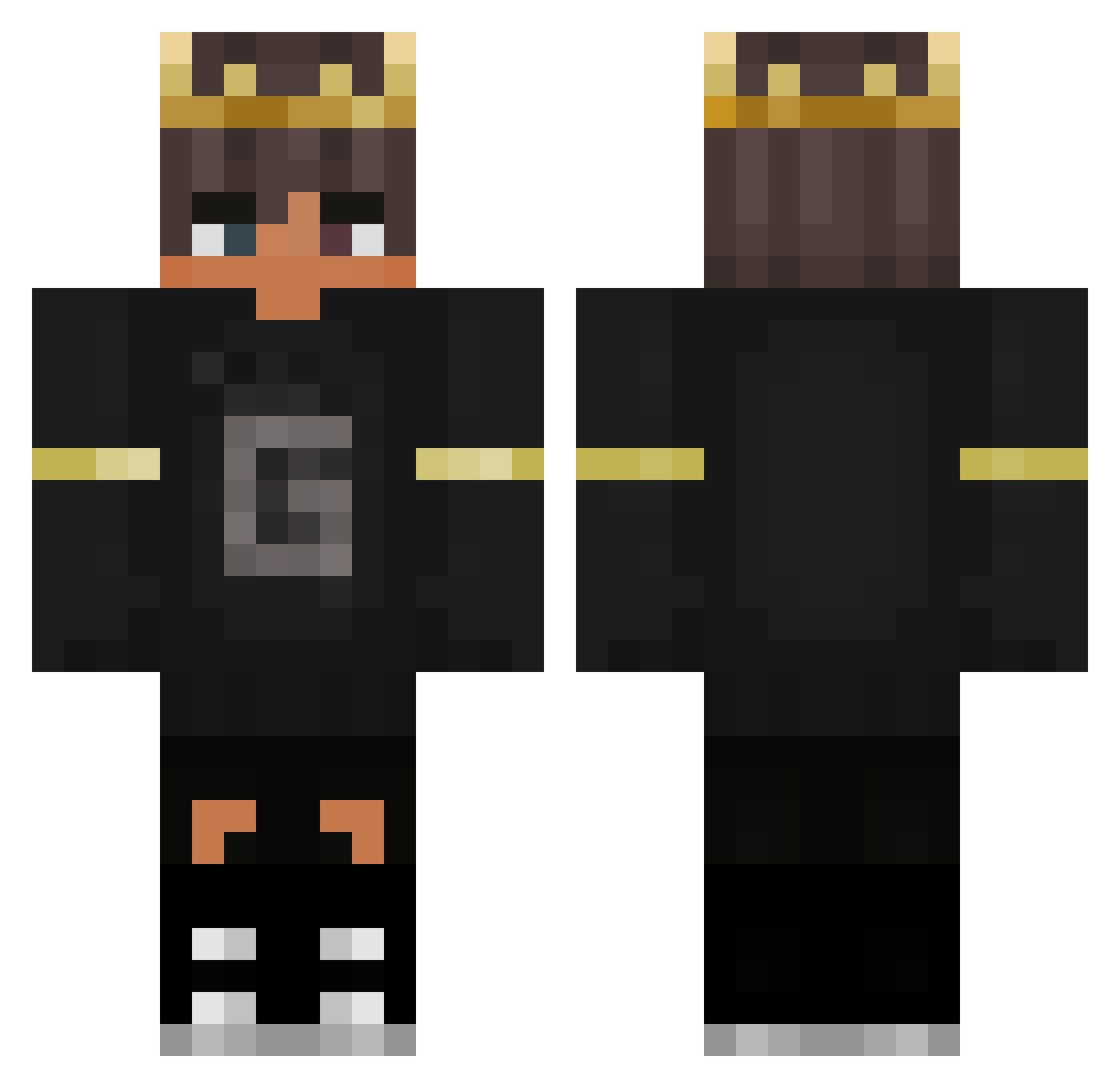 TekGamer101 Minecraft skin, front and back view