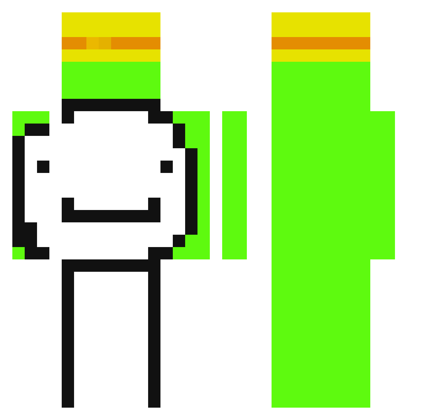 Woorbyy Minecraft skin, front and back view