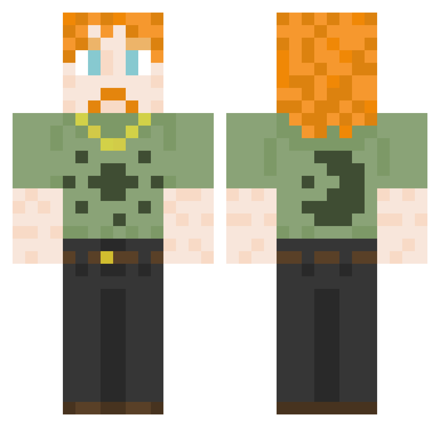 fynbags Minecraft skin, front and back view