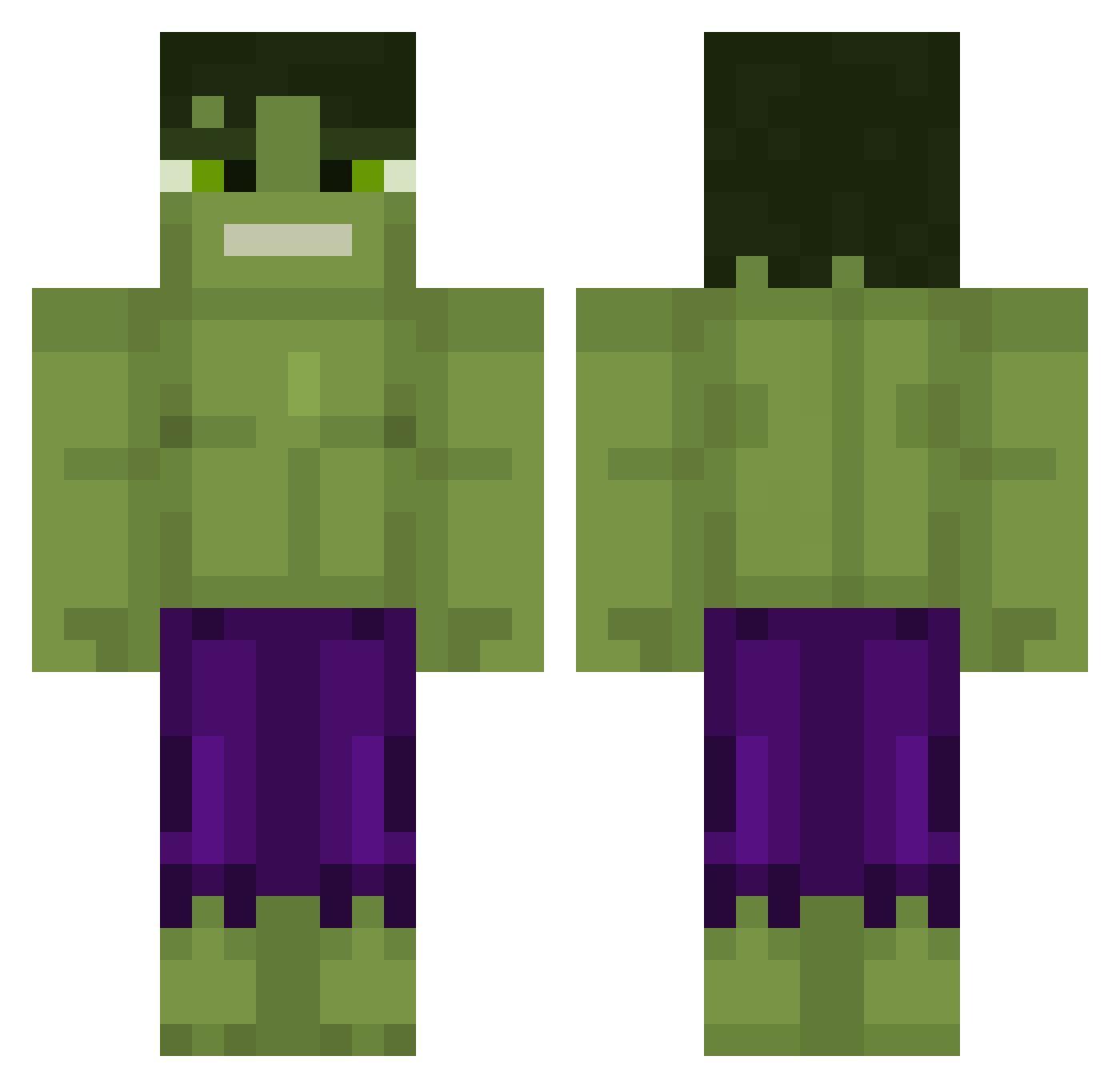 Yondir Minecraft skin, front and back view