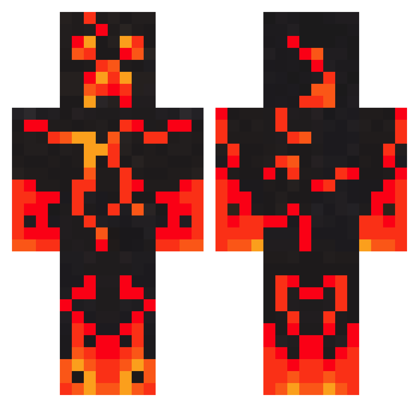 ShadowsTurkey Minecraft skin, front and back view