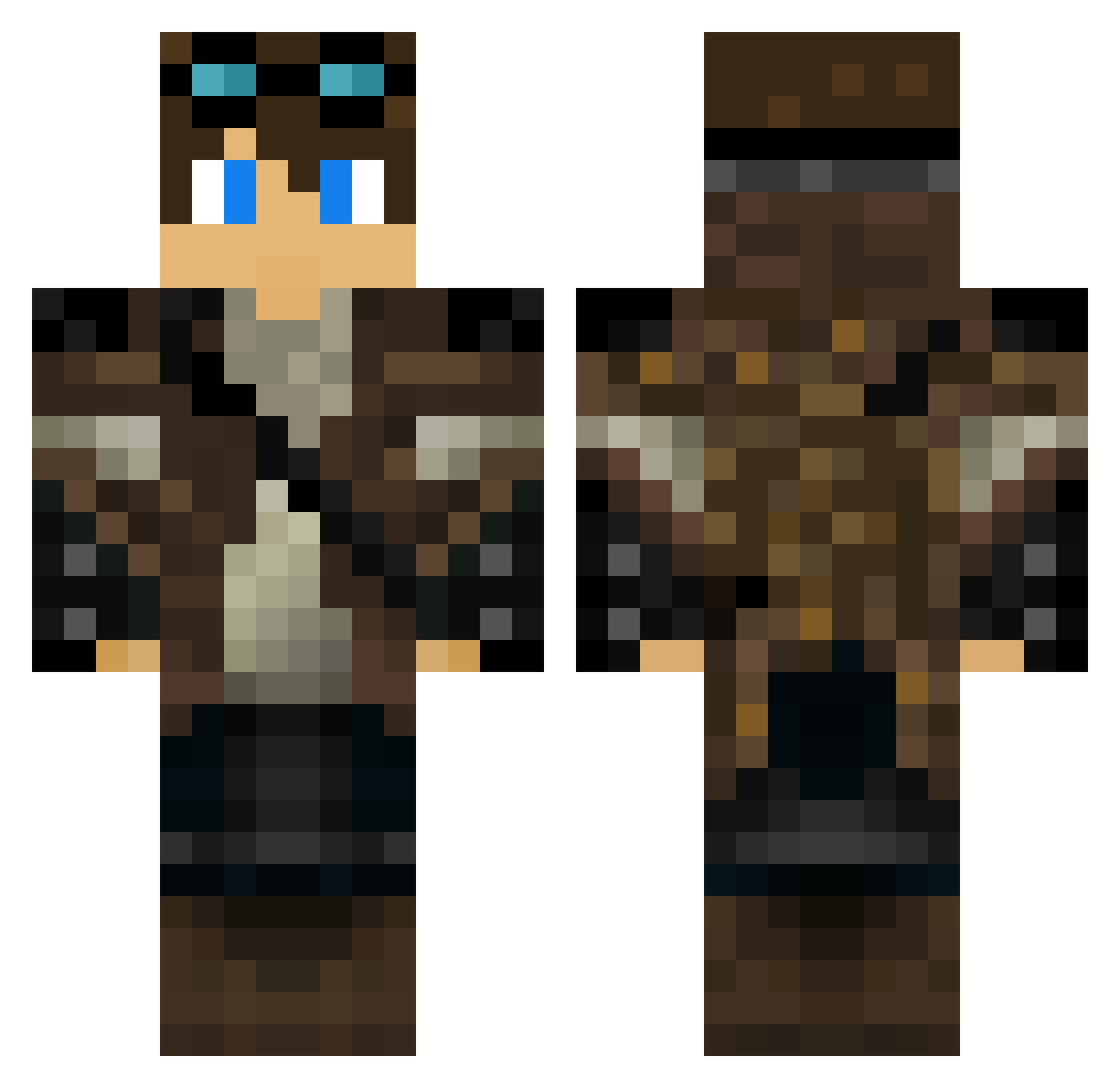 Zeentch Minecraft skin, front and back view