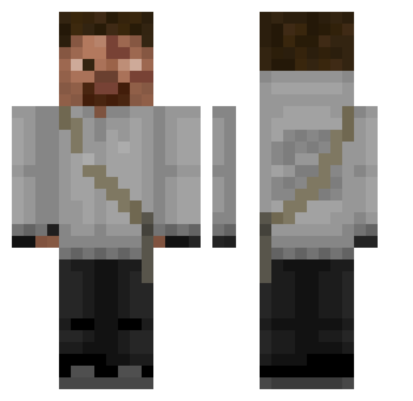 DYMITESix Minecraft skin, front and back view