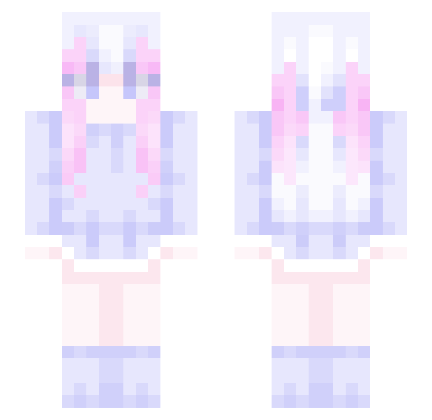 Tsuukasaaaa Minecraft skin, front and back view