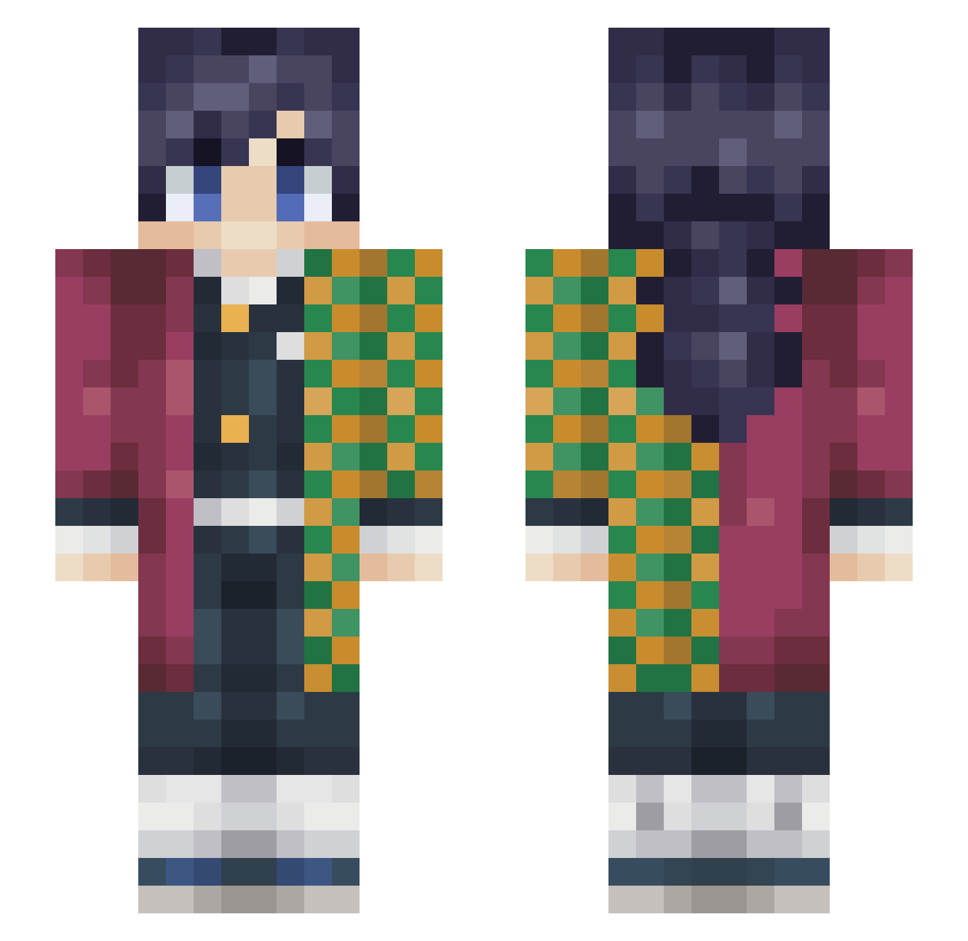 KingstonLeo Minecraft skin, front and back view