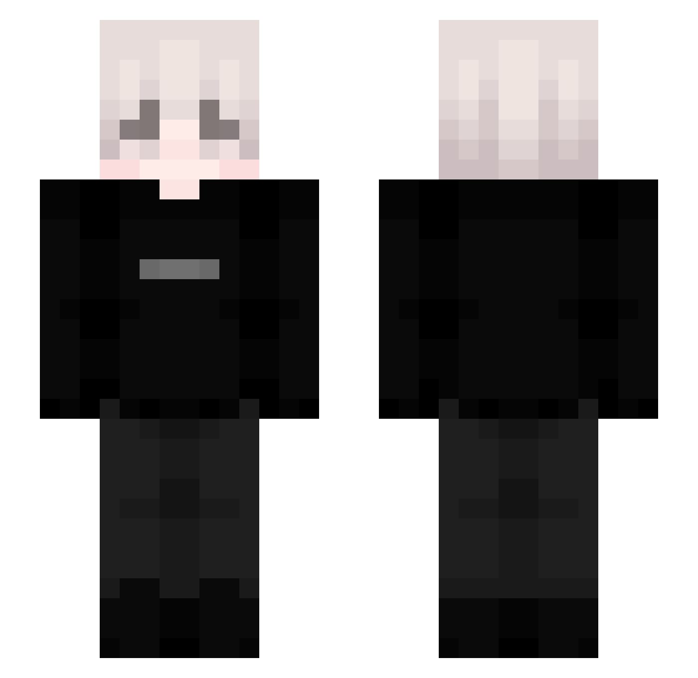 Ertha Minecraft skin, front and back view