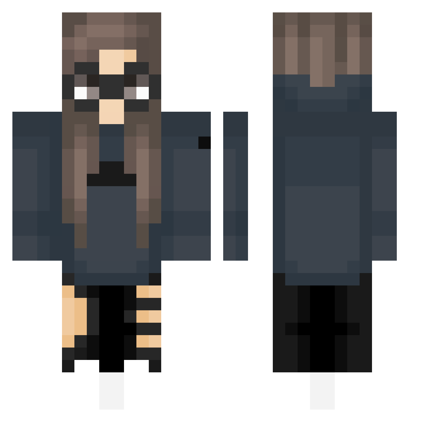 WhatsTrending Minecraft skin, front and back view