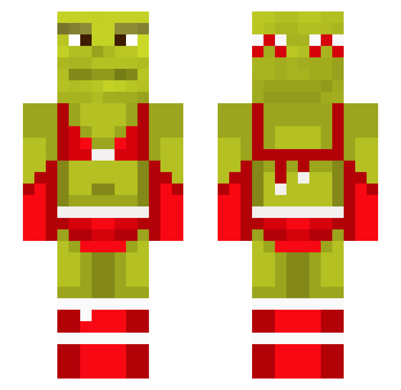 Marblings Minecraft skin, front and back view