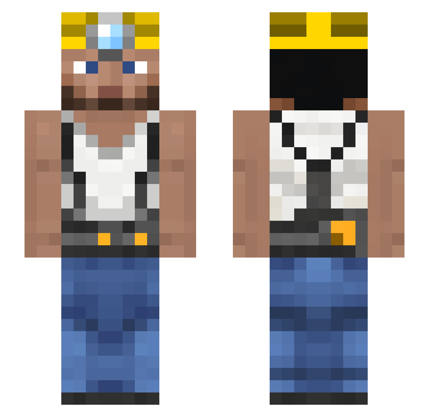Travadao Minecraft skin, front and back view
