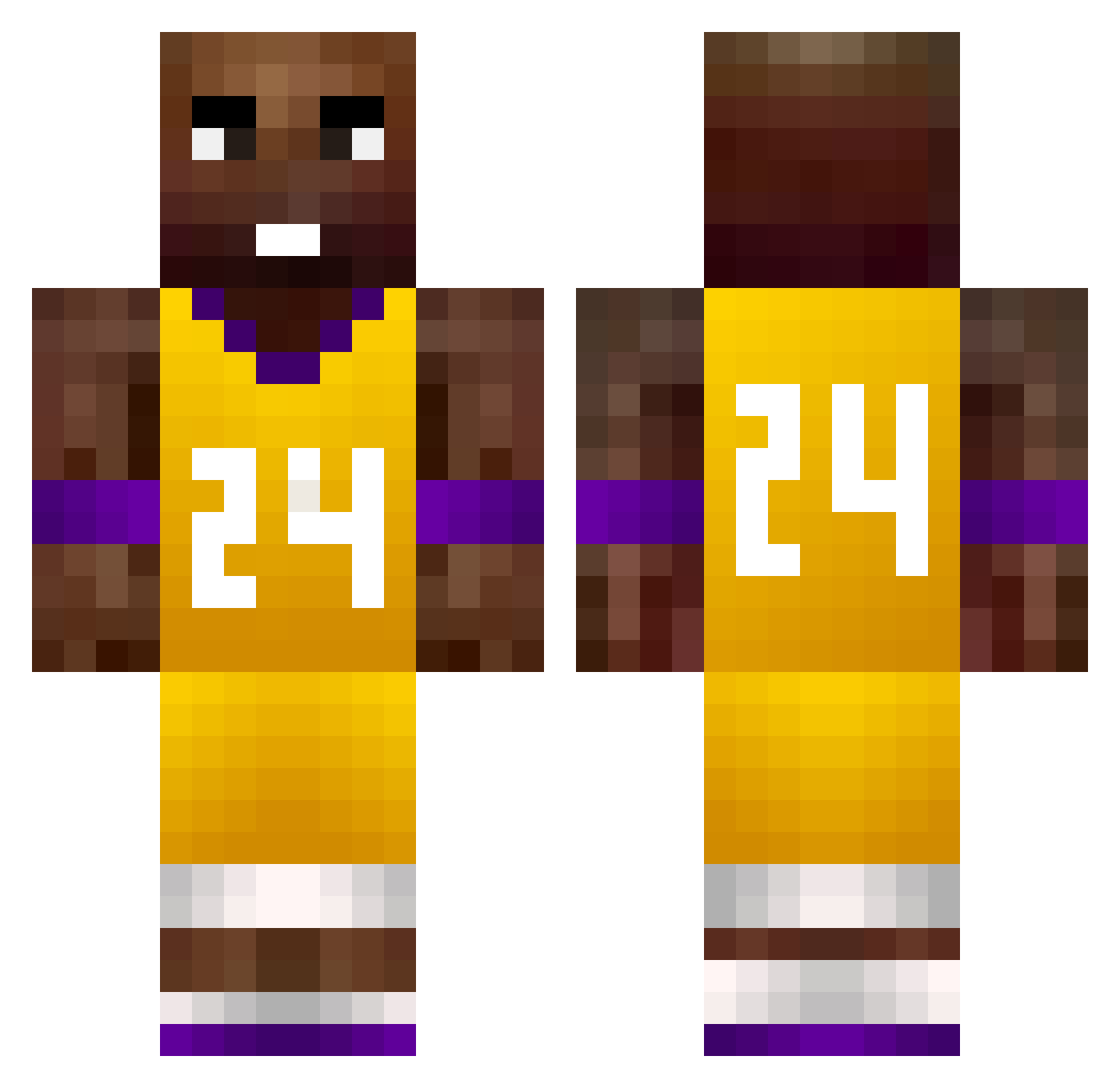 Rubricator Minecraft skin, front and back view