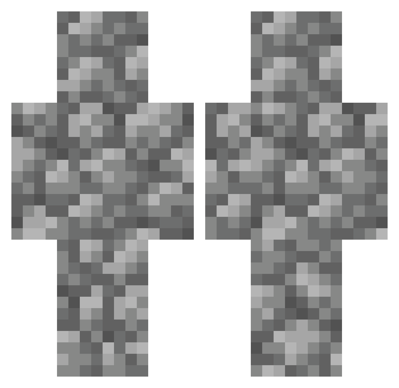 Hid Minecraft skin, front and back view