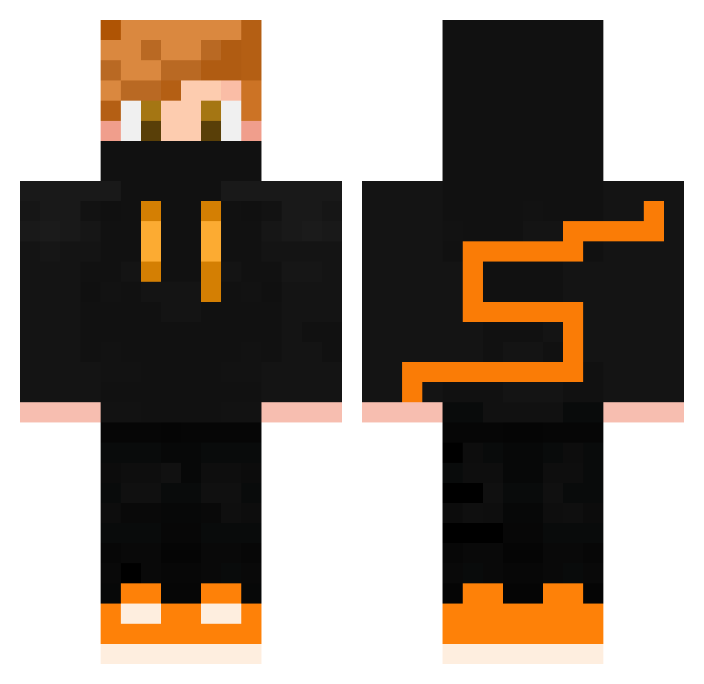 Szir Minecraft skin, front and back view