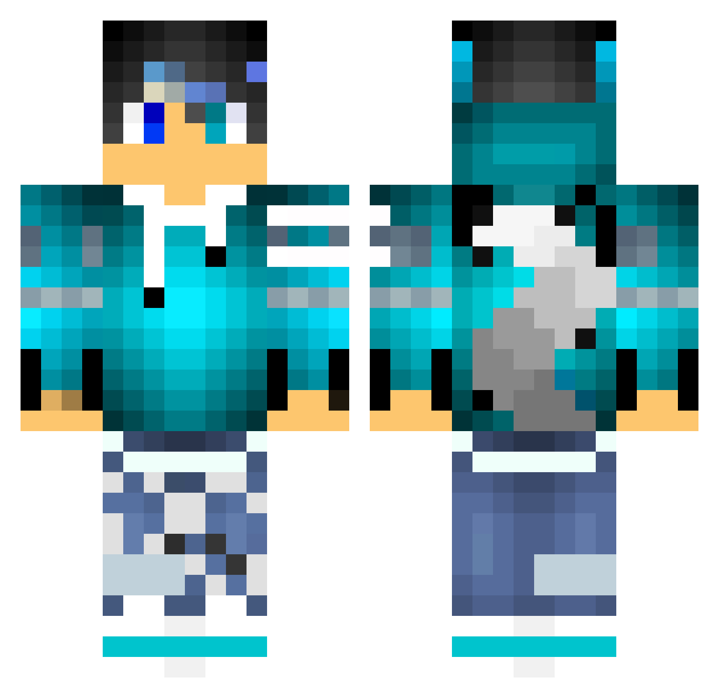 Kz983 Minecraft skin, front and back view